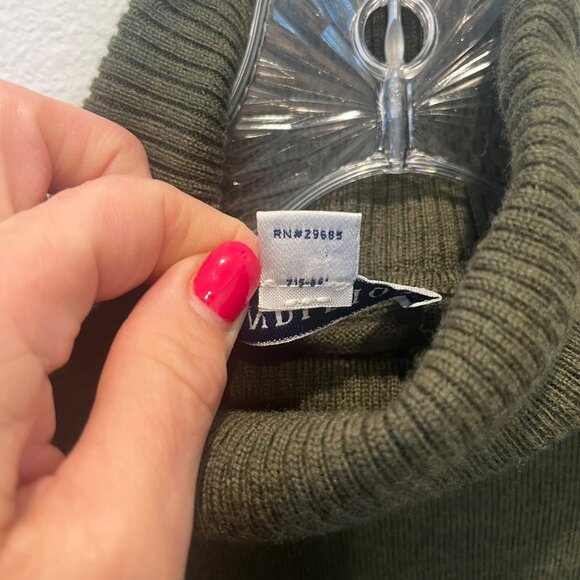 Pendleton 100% Merino Wool Sweater Career Women's Green Turtleneck Size Medium - Picture 6 of 9